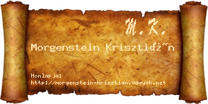 Morgenstein Krisztián névjegykártya